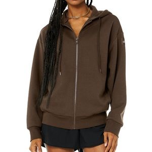 Alo Yoga Hype Full Zip Hoodie in Espresso